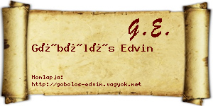 Göbölös Edvin névjegykártya